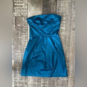 Vintage Y2K Cocktail Strapless Teal Dress